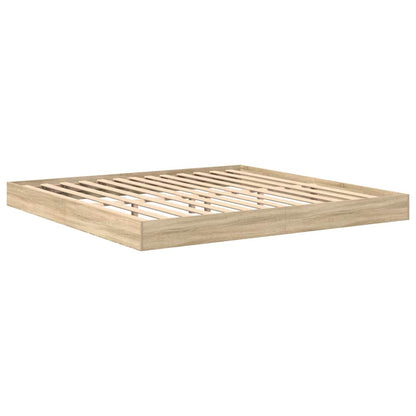 Bookcase Bed with Shelf Sonoma oak 180 x 200 cm Engineered wood