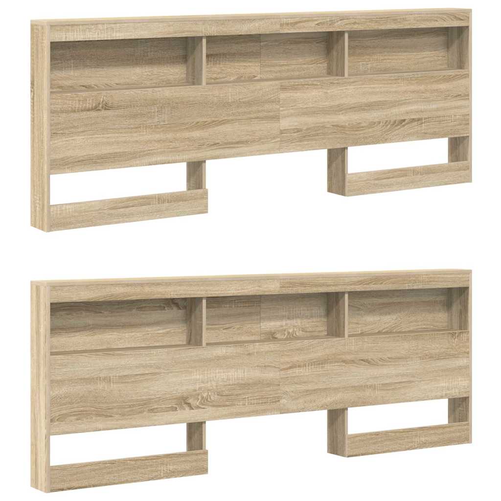 Bookcase Bed with Shelf Sonoma oak 180 x 200 cm Engineered wood