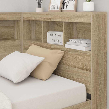 Bookcase Bed Sonoma Oak 75 x 190 cm Engineered wood