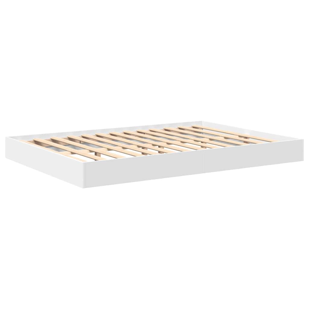 Bookcase Bed with Headboard White 135 x 190 cm Engineered wood