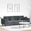 Velvet Sofa with Cushion with Pillow Dark Grey Velvet