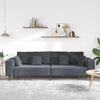 Velvet Sofa with Cushion with Pillow Dark Grey Velvet