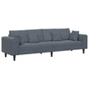 Velvet Sofa with Cushion with Pillow Dark Grey Velvet