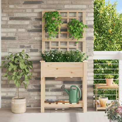 Garden Planter Beige 71 x 38 x 152 cm Solid Fir Wood