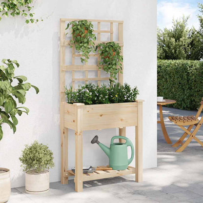 Garden Planter Beige 71 x 38 x 152 cm Solid Fir Wood