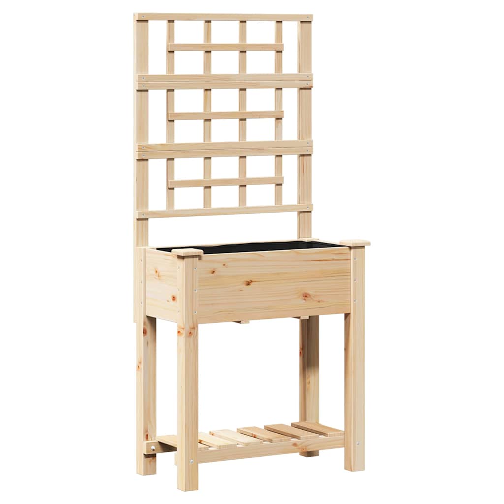Garden Planter Beige 71 x 38 x 152 cm Solid Fir Wood