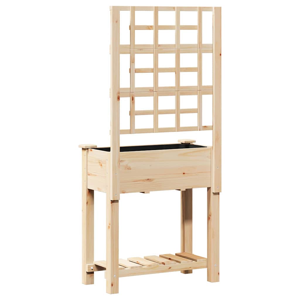 Garden Planter Beige 71 x 38 x 152 cm Solid Fir Wood