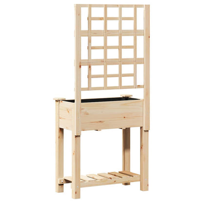 Garden Planter Beige 71 x 38 x 152 cm Solid Fir Wood