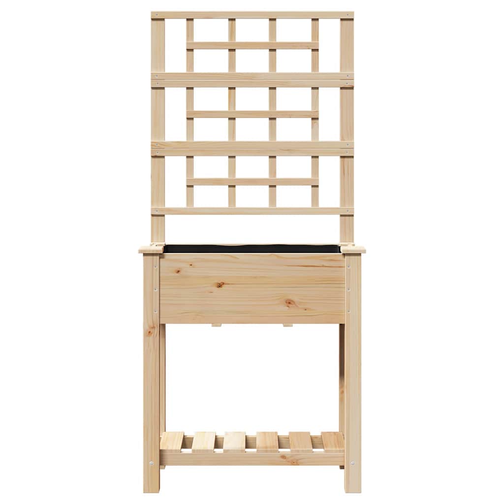 Garden Planter Beige 71 x 38 x 152 cm Solid Fir Wood