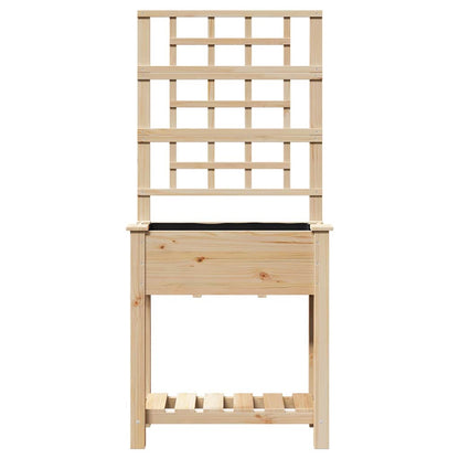 Garden Planter Beige 71 x 38 x 152 cm Solid Fir Wood
