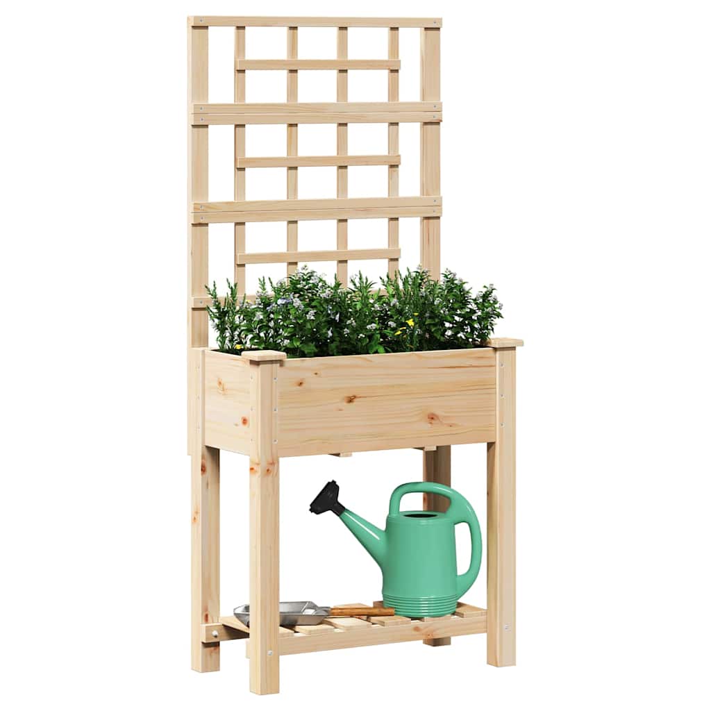 Garden Planter Beige 71 x 38 x 152 cm Solid Fir Wood