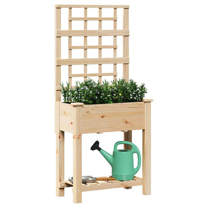 Garden Planter Beige 71 x 38 x 152 cm Solid Fir Wood