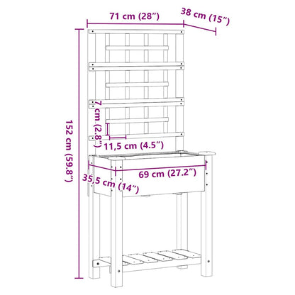 Garden Planter Beige 71 x 38 x 152 cm Solid Fir Wood