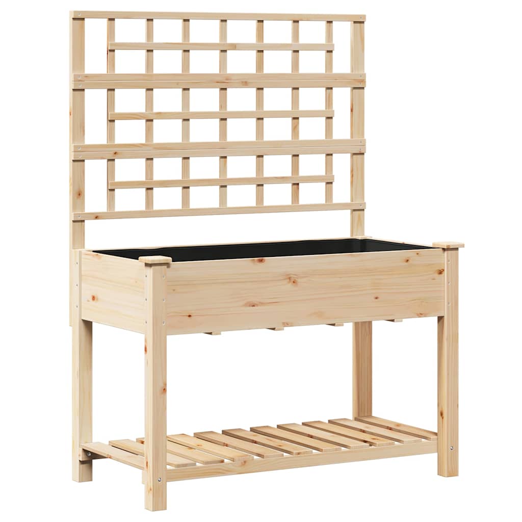 Garden Planter Beige 115 x 60.5 x 153 cm Solid Fir Wood