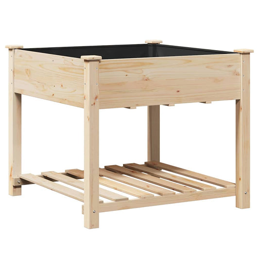 Garden Planter Beige 90 x 90 x 76.5 cm Solid Fir Wood