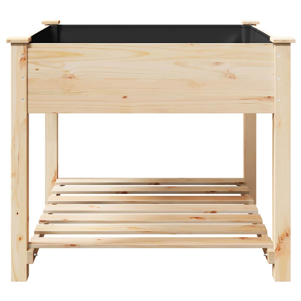 Garden Planter Beige 90 x 90 x 76.5 cm Solid Fir Wood