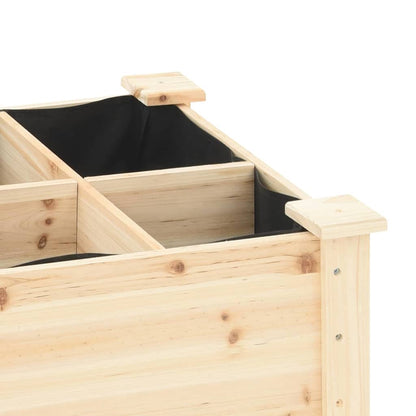 Garden Planter Beige 115 x 59 x 76.5 cm Solid Fir Wood