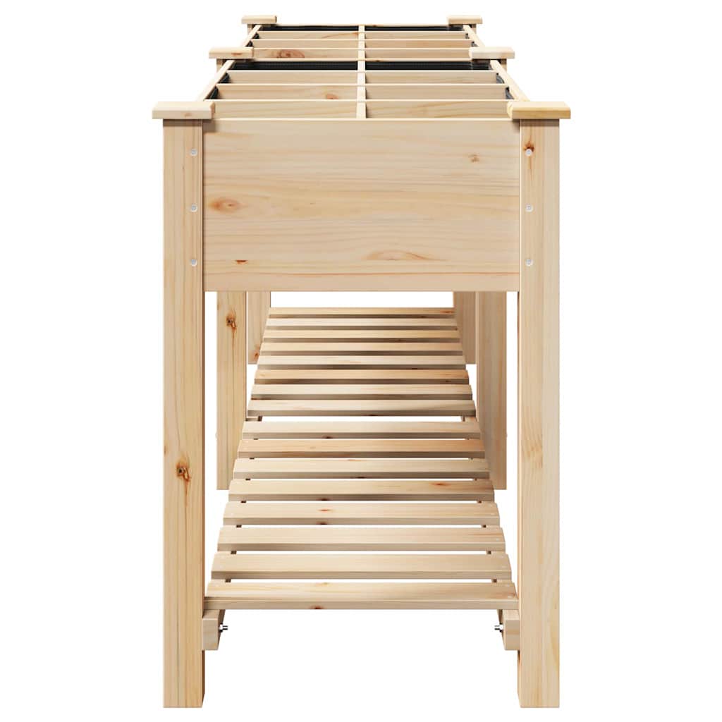 Garden Planter Beige 115 x 59 x 76.5 cm Solid Fir Wood