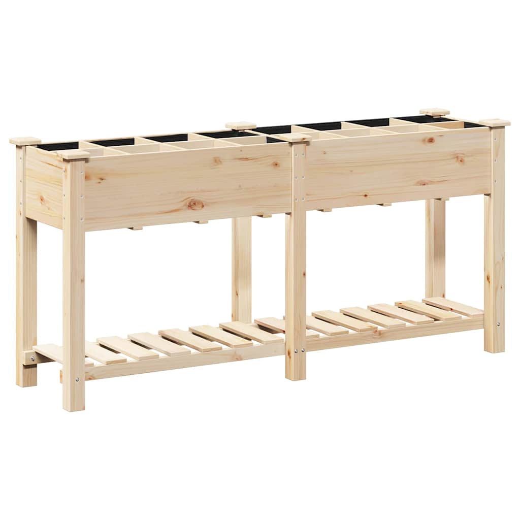 Garden Planter Beige 161.5 x 45 x 76.5 cm Solid Fir Wood