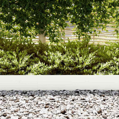 Lawn Edging 50 pcs White 100 x 0.05 x 20 cm Cold Rolled Steel