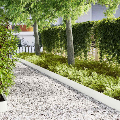 Lawn Edging 50 pcs White 100 x 0.05 x 20 cm Cold Rolled Steel