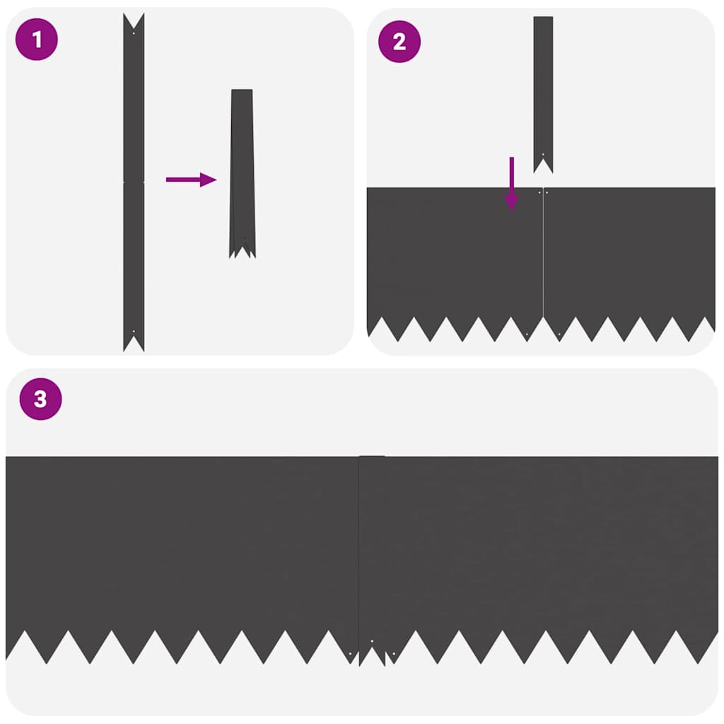 Lawn Edging 30 pcs Black 100 x 0.05 x 30 cm Cold Rolled Steel