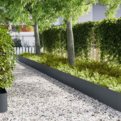 Lawn Edging 50 pcs Anthracite 100 x 0.05 x 30 cm