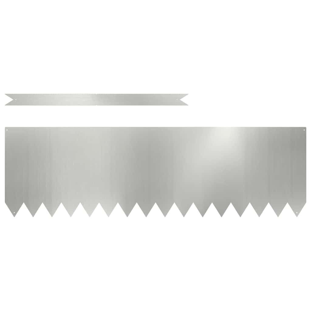 Lawn Edging 50 pcs Silver 100 x 0.05 x 30 cm Galvanised Steel