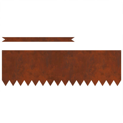 Lawn Edging 50 pcs 100 x 0.05 x 30 cm Weathering Steel Rusty