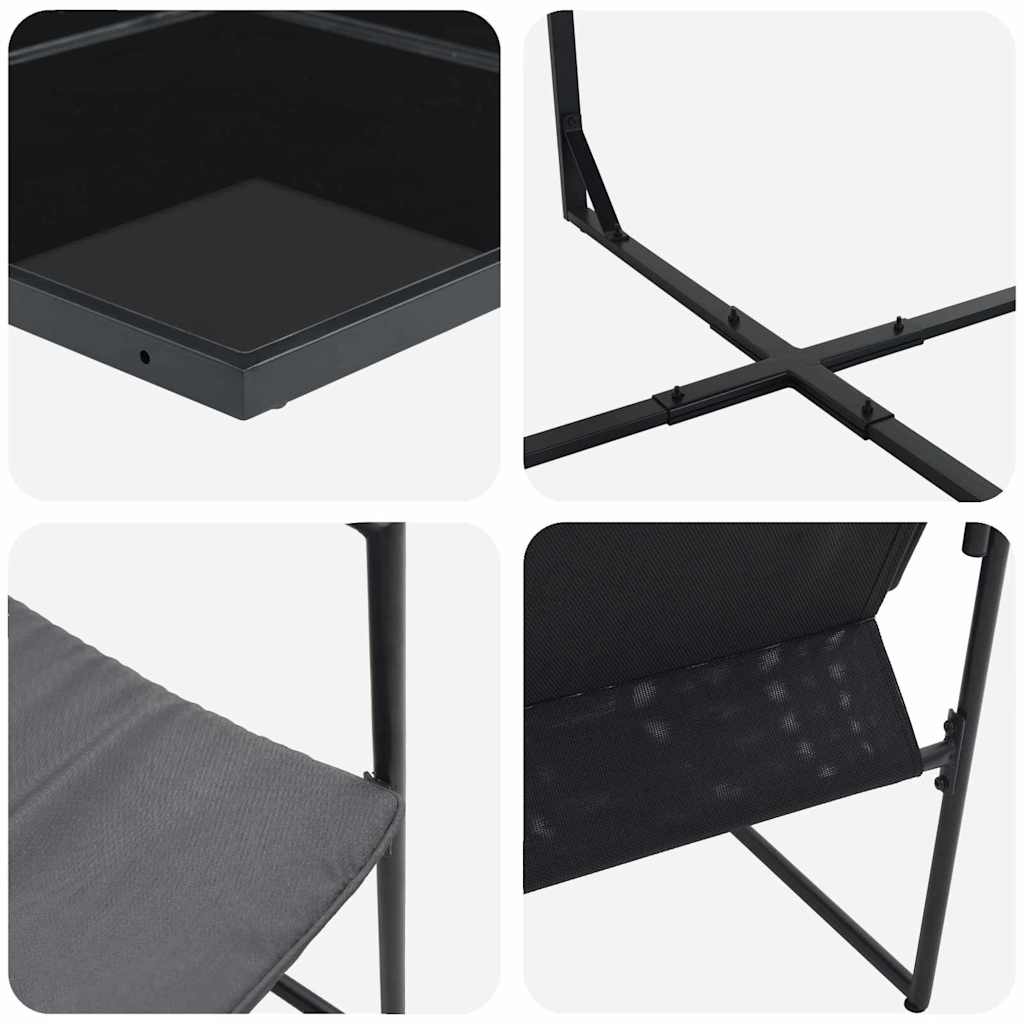 Garden Dining Set 5 pcs Black Steel