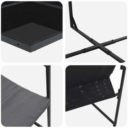 Garden Dining Set 5 pcs Black Steel
