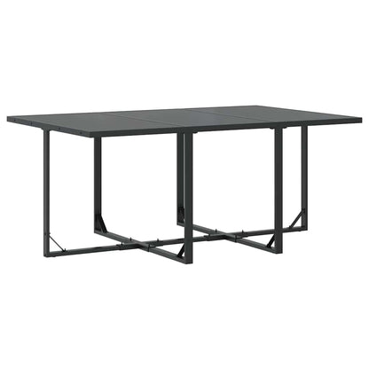 Garden Dining Set 11 pcs Black Steel