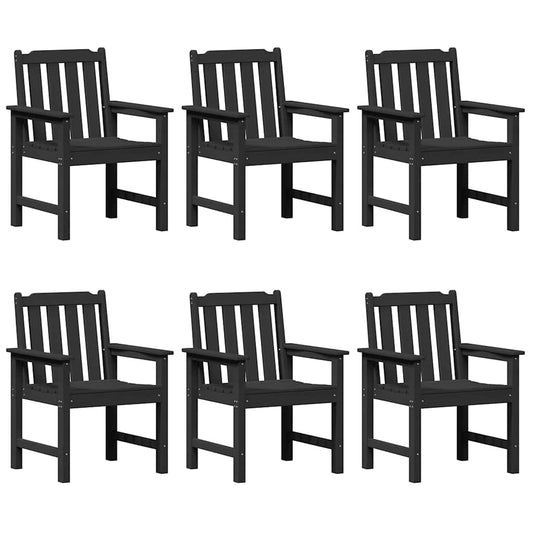 Garden Chair 6 pcs Black Polyethylene