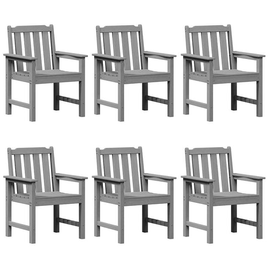 Garden Chair 6 pcs Light Grey Polyethylene
