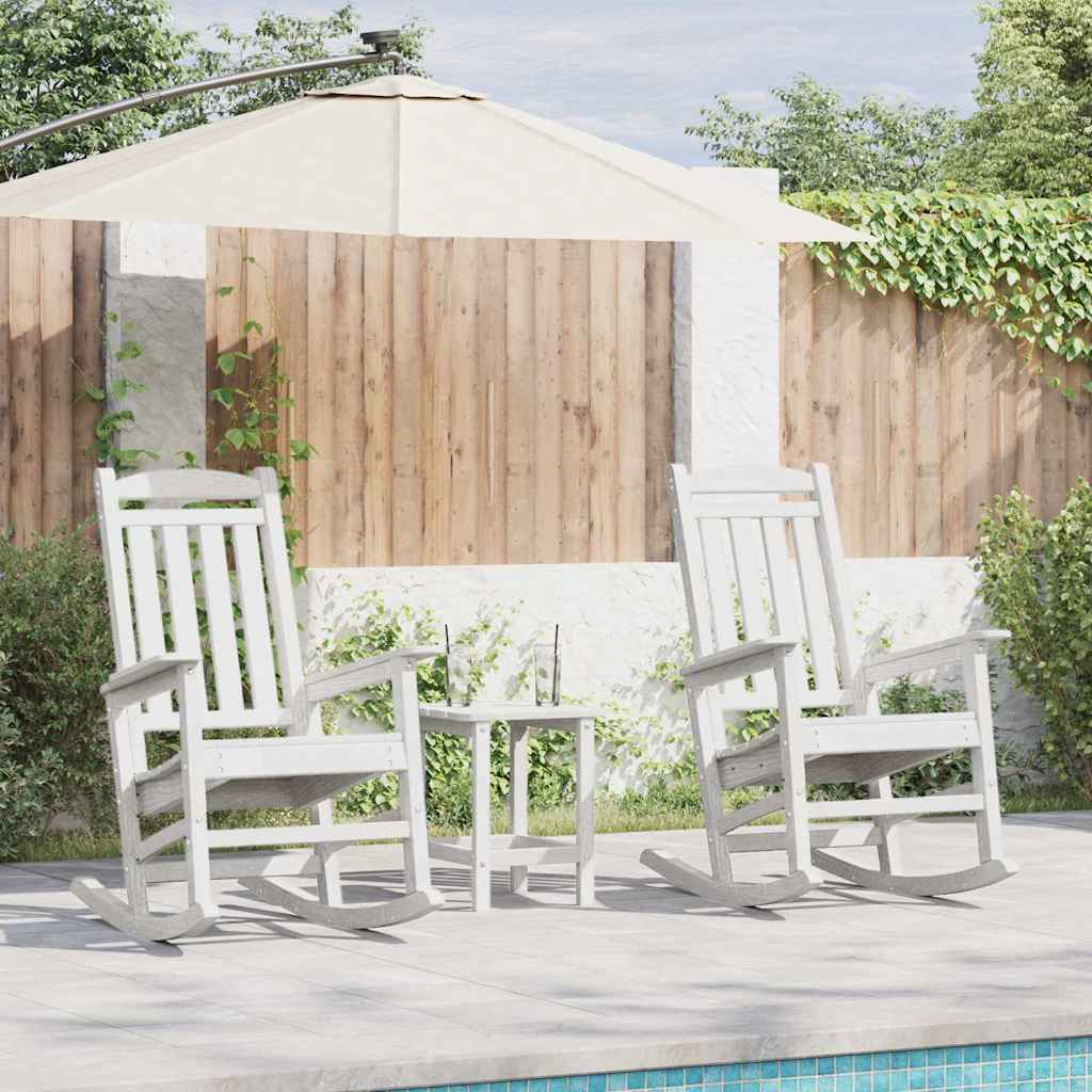 Rocking Chair 2 pcs White 92 x 70 x 108 cm Polyethylene