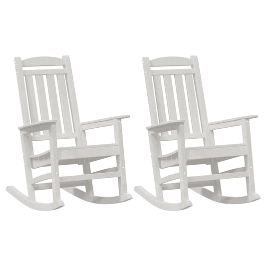 Rocking Chair 2 pcs White Polyethylene