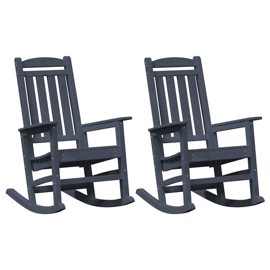 Rocking Chair 2 pcs Navy Polyethylene