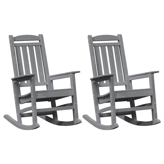 Rocking Chair 2 pcs Light Grey Polyethylene