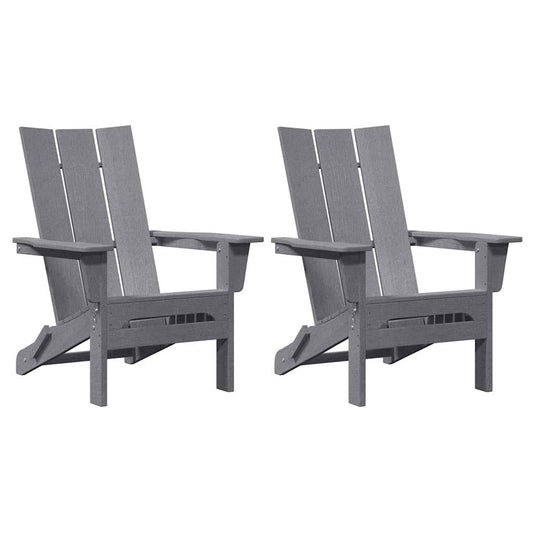 Garden Chair 2 pcs Light Grey Polyethylene