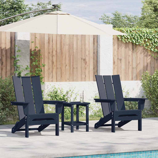 Garden Chair 3 pcs Navy Polyethylene