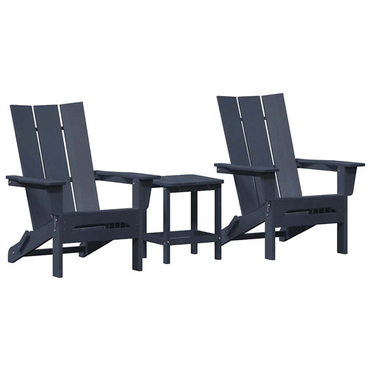 Garden Chair 3 pcs Navy Polyethylene