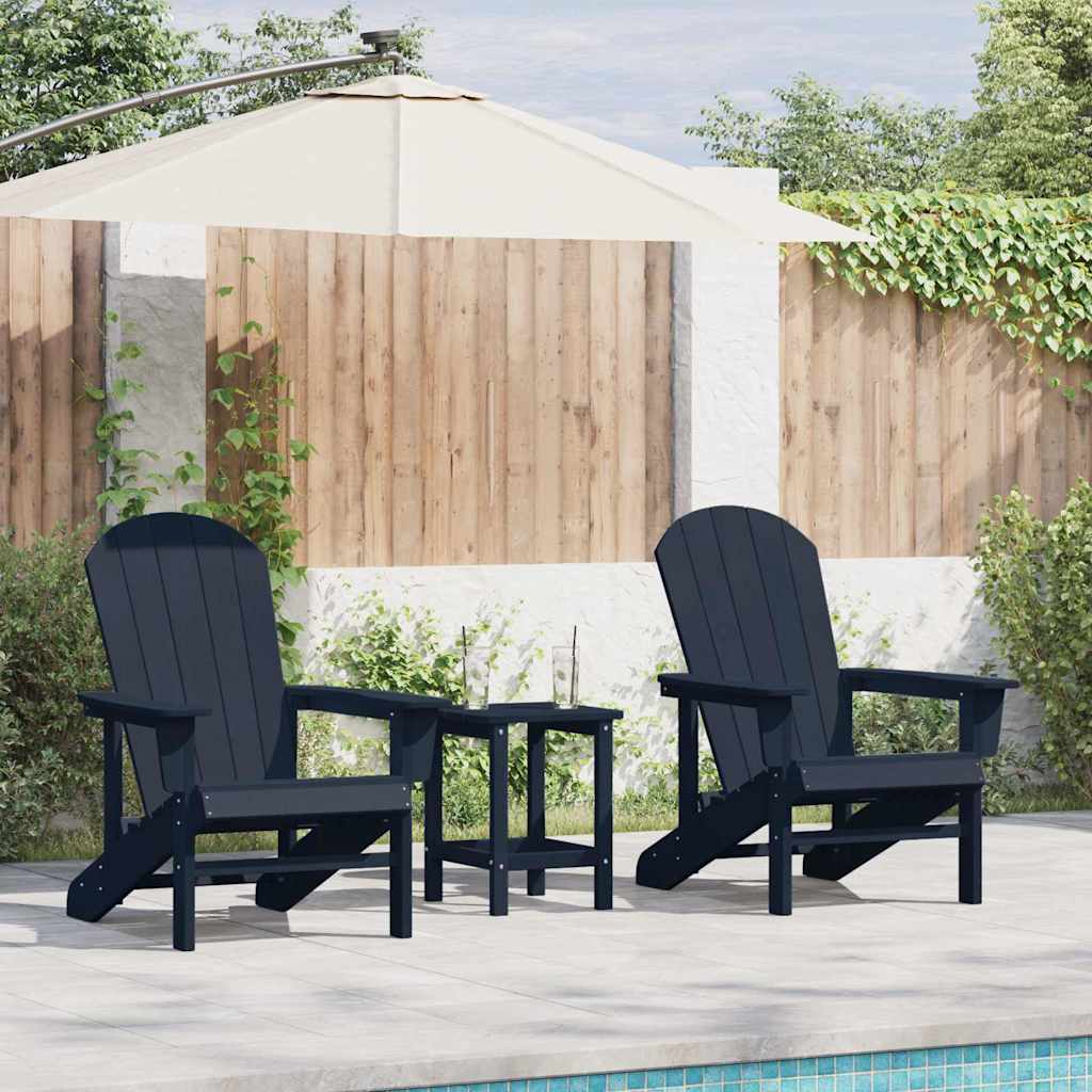Garden Chair 2 pcs Navy 82 x 74 x 92 cm Polyethylene