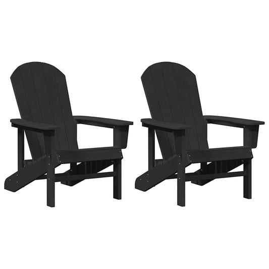 Garden Chair 2 pcs Black Polyethylene
