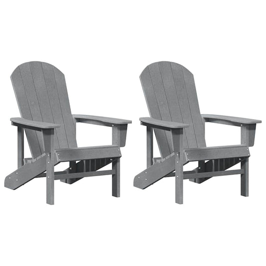 Garden Chair 2 pcs Light Grey Polyethylene