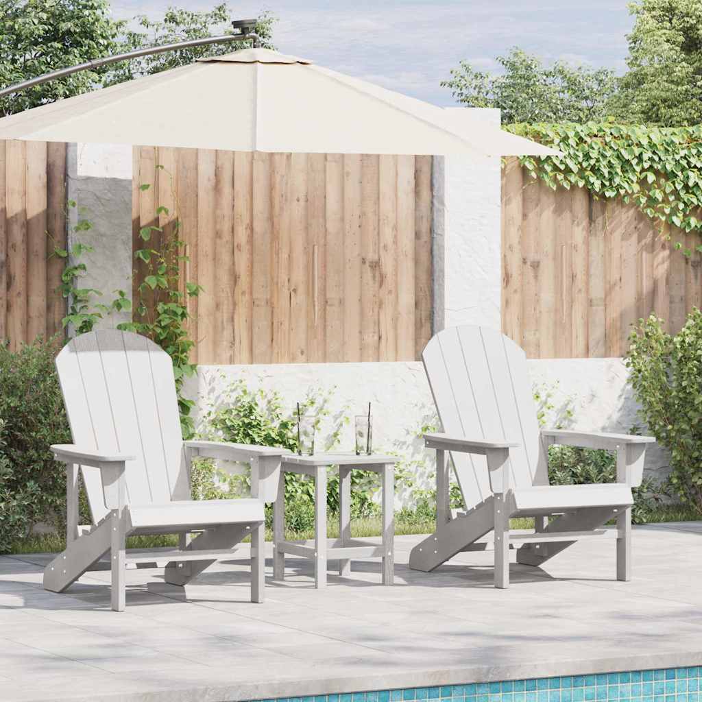 Garden Chair 3 pcs White Polyethylene