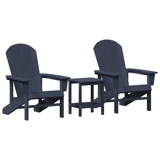 Garden Chair 3 pcs Navy Polyethylene