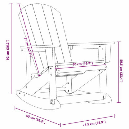 Adirondack Rocking Chairs 2 pcs Black HDPE