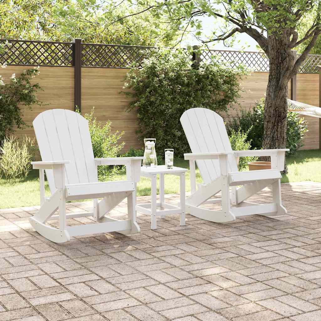 Garden Lounge Set 3 pcs White HDPE