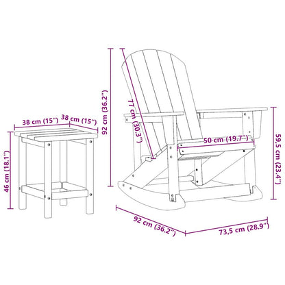 Garden Lounge Set 3 pcs White HDPE