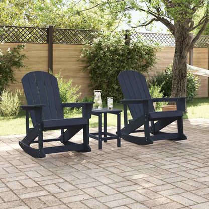 Garden Lounge Set 3 pcs Navy Blue HDPE